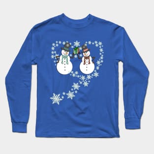 Cute Snowman Couple Wintertime Long Sleeve T-Shirt